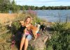 Carol, with Thor, Maddie and rescued Dino, enjoying an early morning walk beside a lovely Lake nr Le Mans in France, on their way from Torrox Costa in Málaga, S.Spain to Sompting in W.Sussex, UK .. and Dino travelling to his new 'forever home' in Aws
